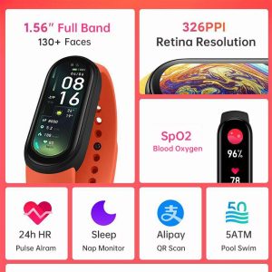 Xiaomi Mi Band 6 Heart Rate Fitness Tracker Waterproof