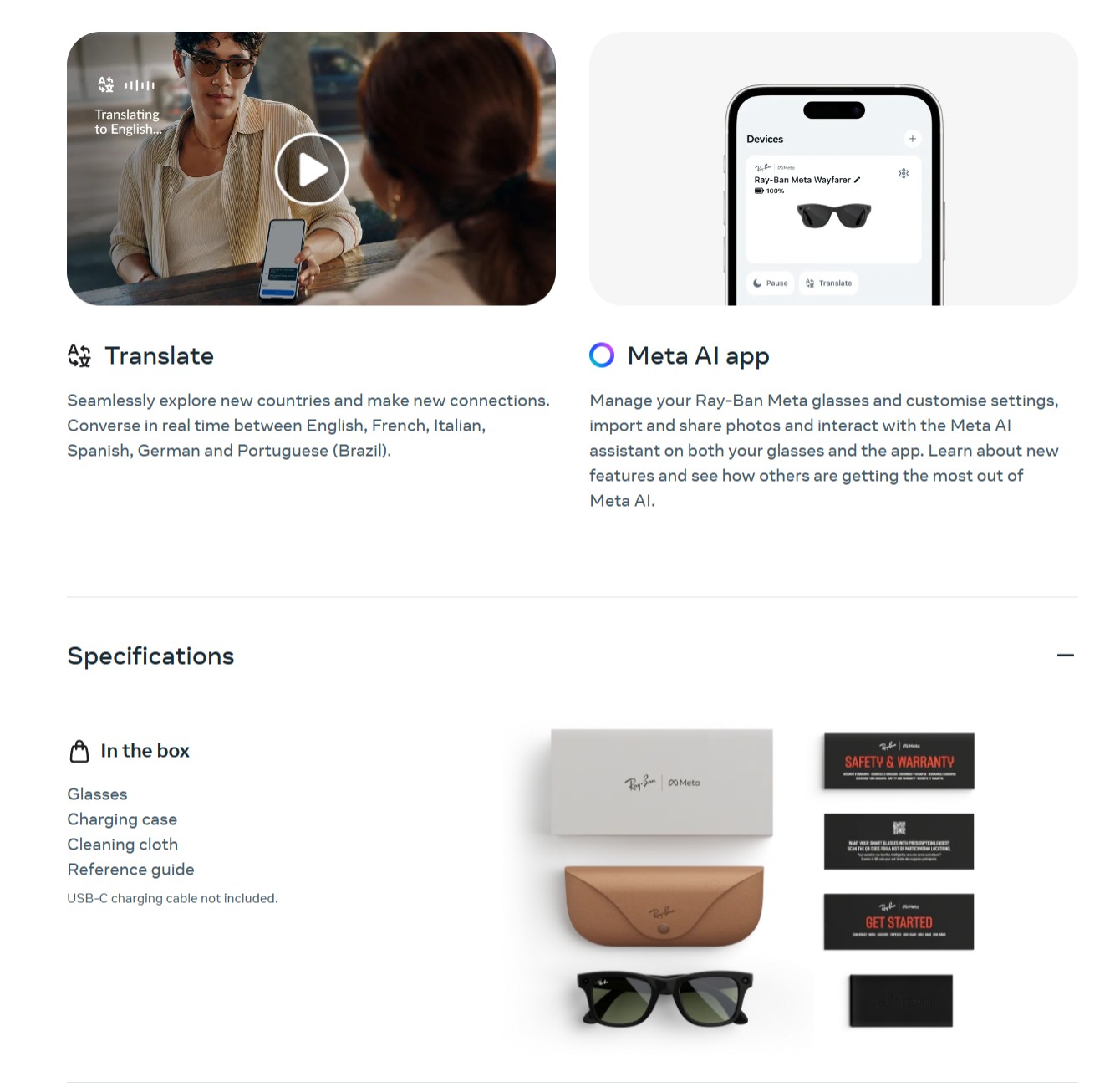 Ray Ban Meta Gen 2 Wayfarer Glasses and Sunglasses