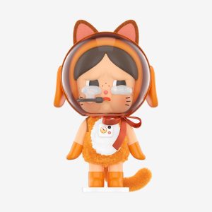 Crybaby Space Cat Figurine-Orange