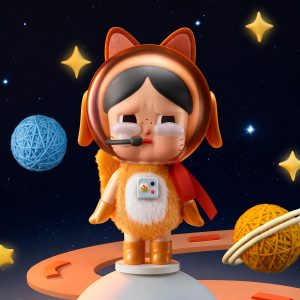 Crybaby Space Cat Figurine-Orange