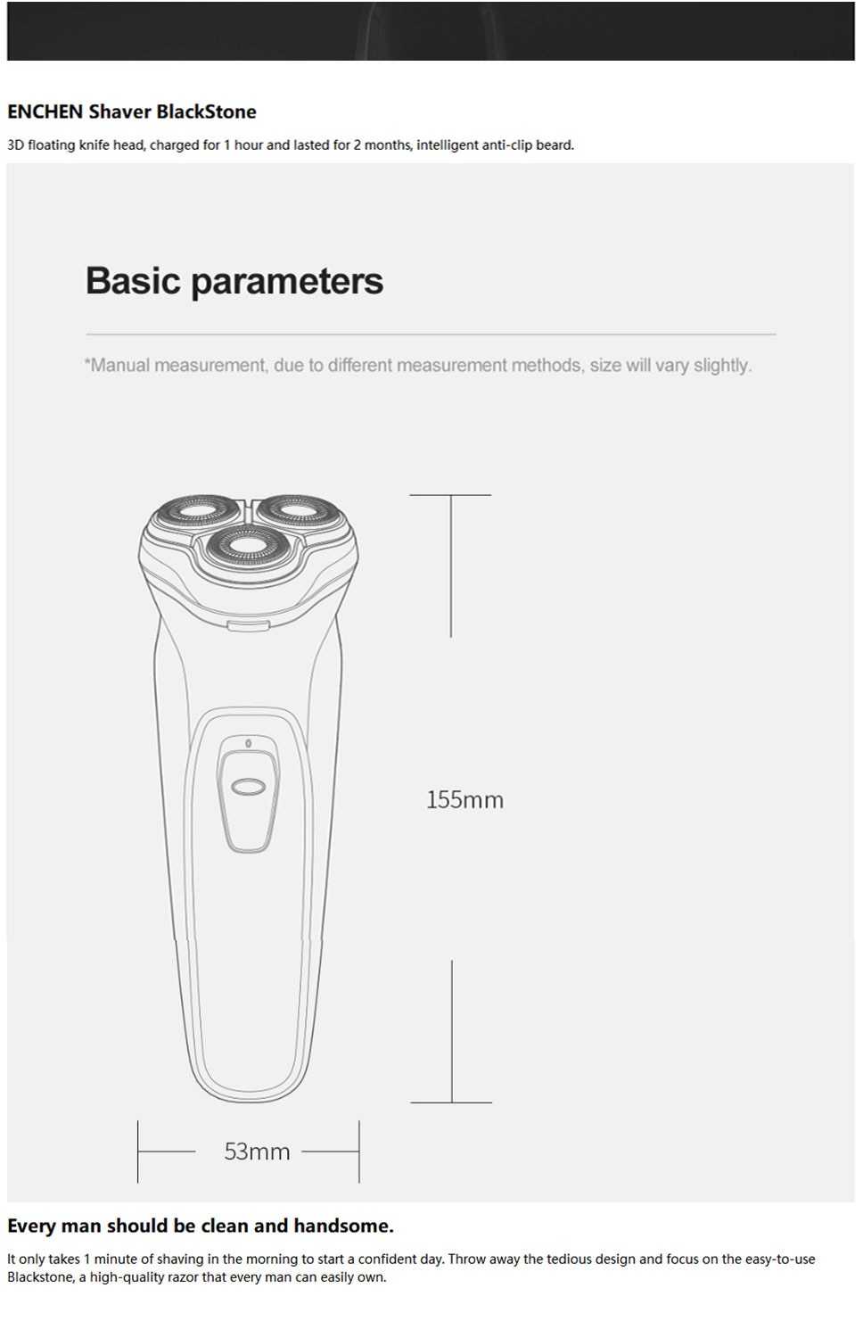  Mi Home XiaoMi Enchen BlackStone Shaver