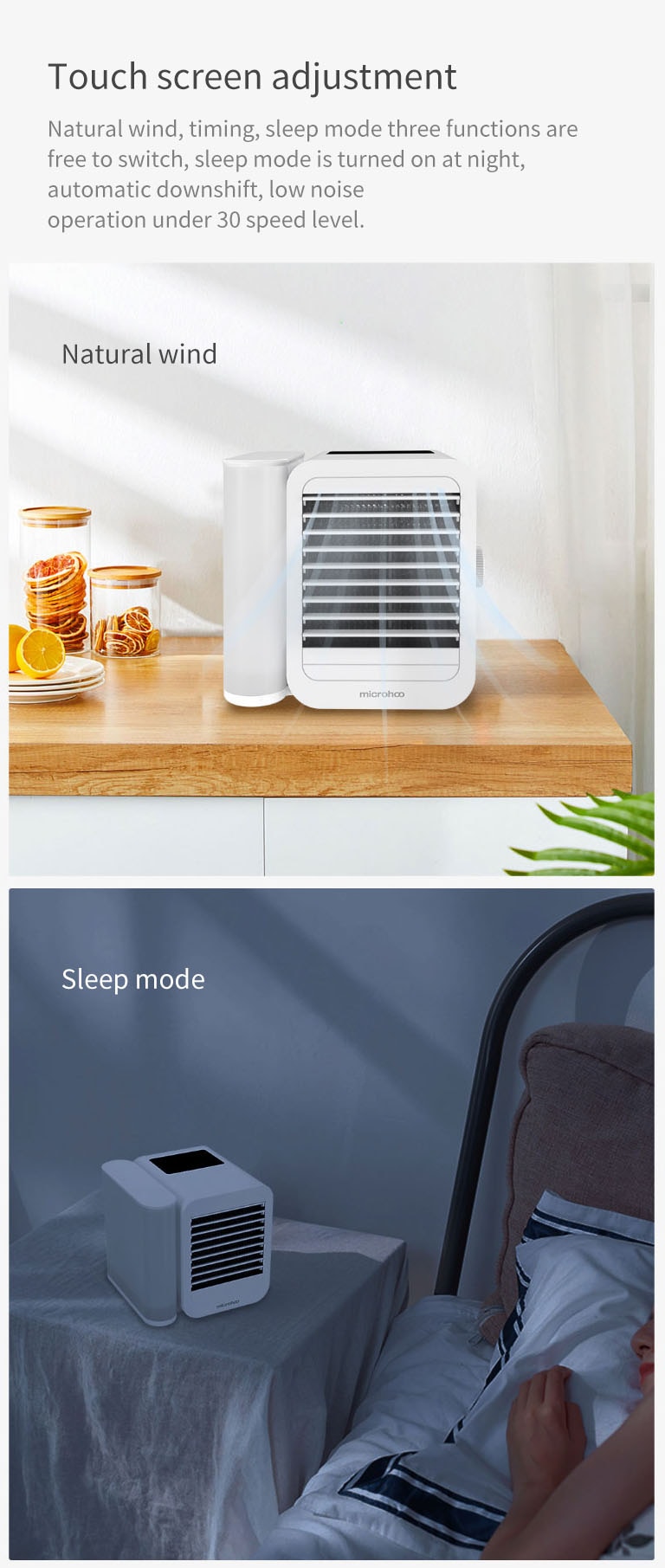 Microhoo Mini Portable Air Conditioner Water Cooling Fan Wholesale