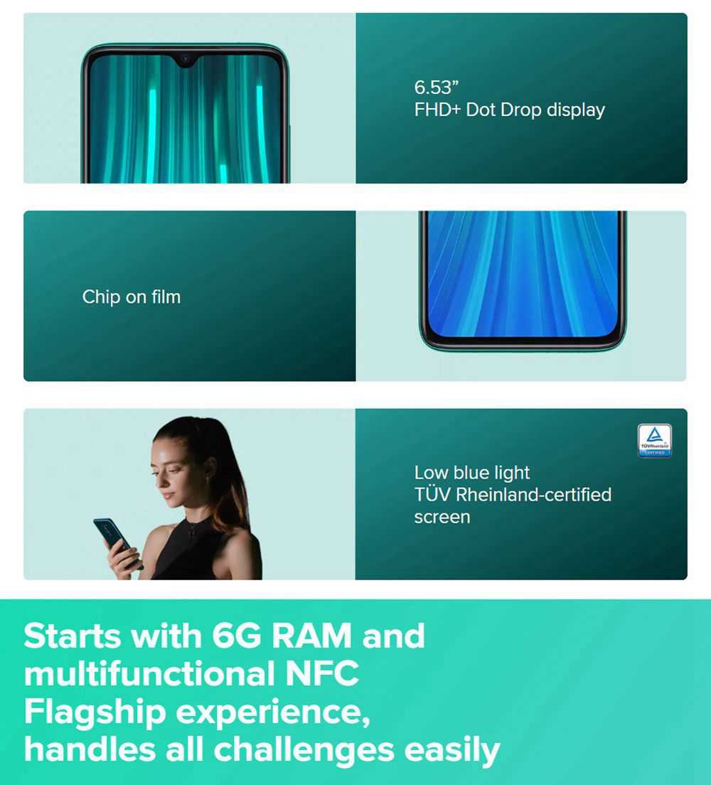 Xiaomi Redmi Note 8 Pro 6.53 Inch 4G LTE Smartphone MTK Helio G90T 6GB 128GB 64.0MP+8.0MP+2.0MP+2.0MP Quad Rear Cameras MIUI 10 Type-C Fingerprint ID Global Version - White