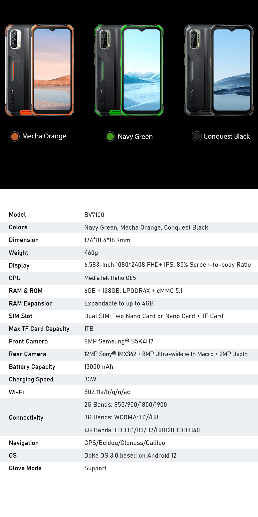 Blackview BV7100 Ruggedized Big Battery Smartphone