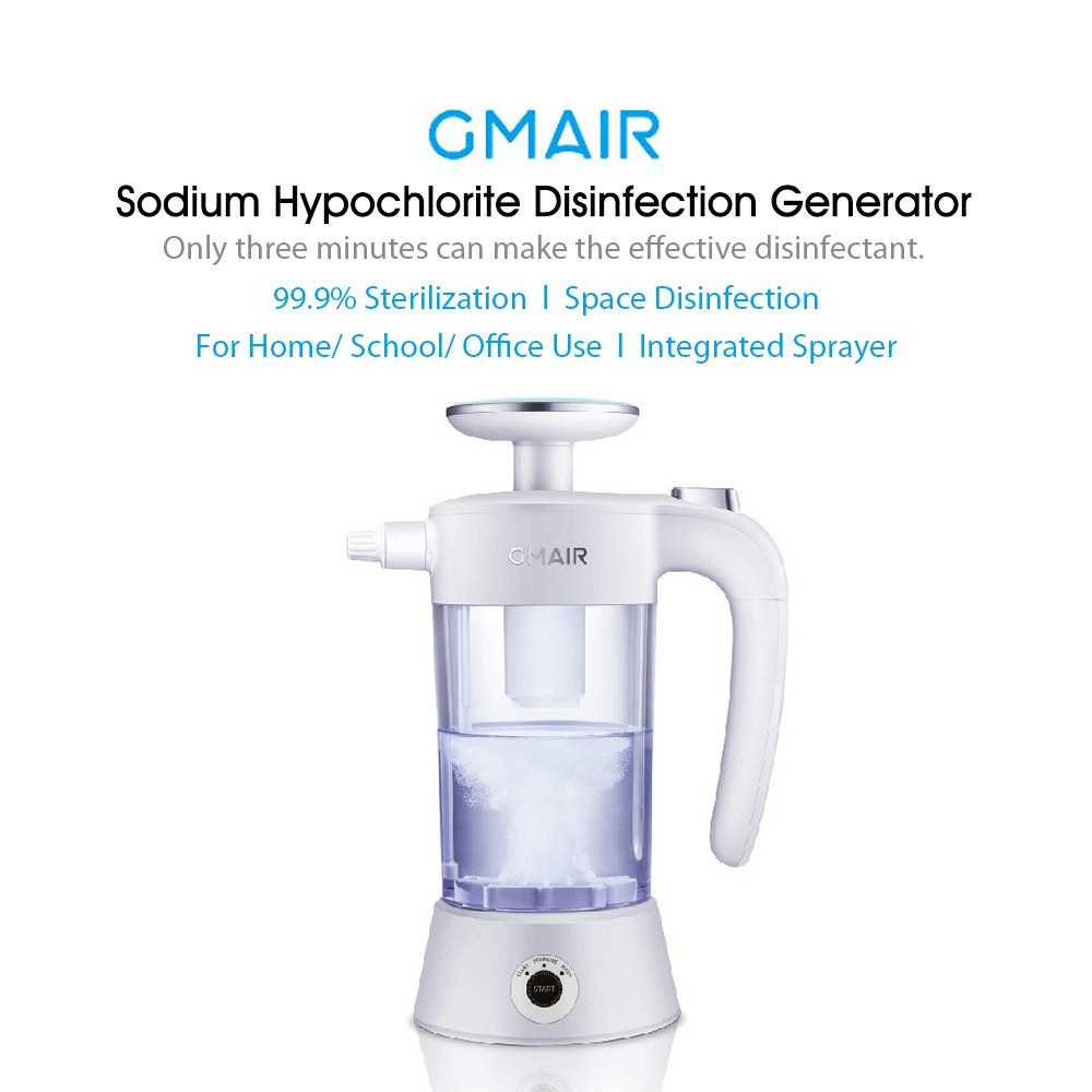 Rucas CMAIR Disinfectant Manufacturing Machine with Sodium Hypochlorite GM XD001 White Simple Version