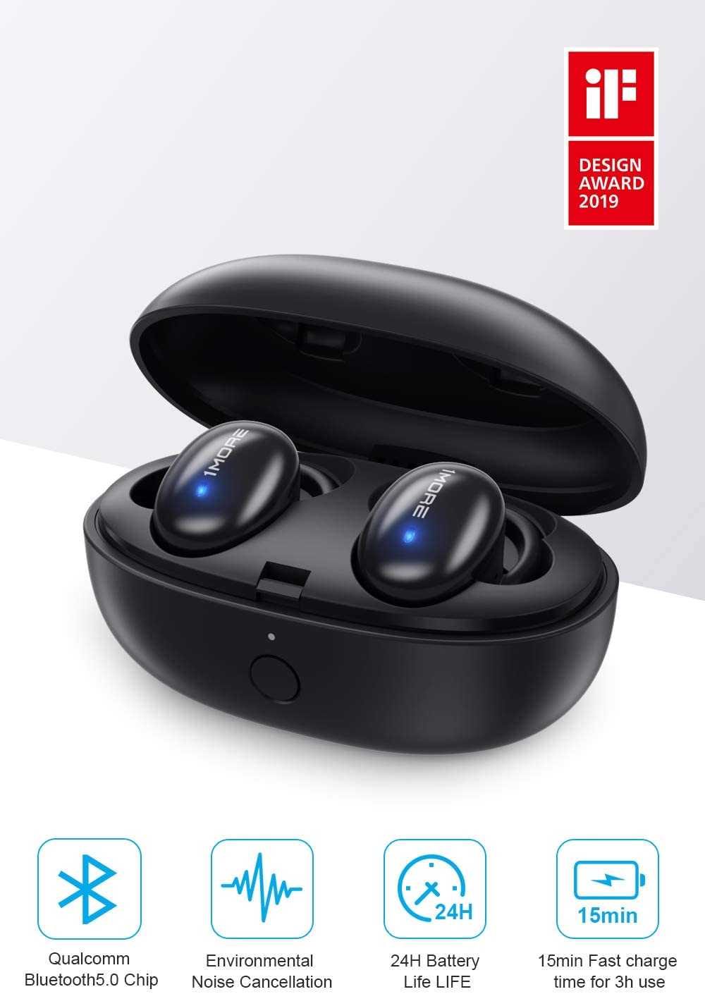1MORE Stylish True Wireless Headphones I BlackGreenPinkGold