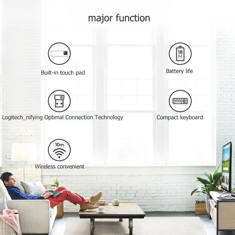Logitech K400 PLUS WIRELESS TOUCH KEYBOARD Keyboards