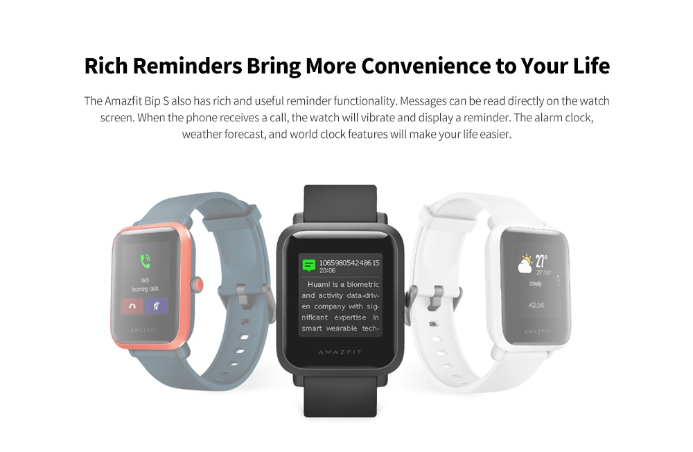 Amazfit BIP S Smartwatch Event Reminders