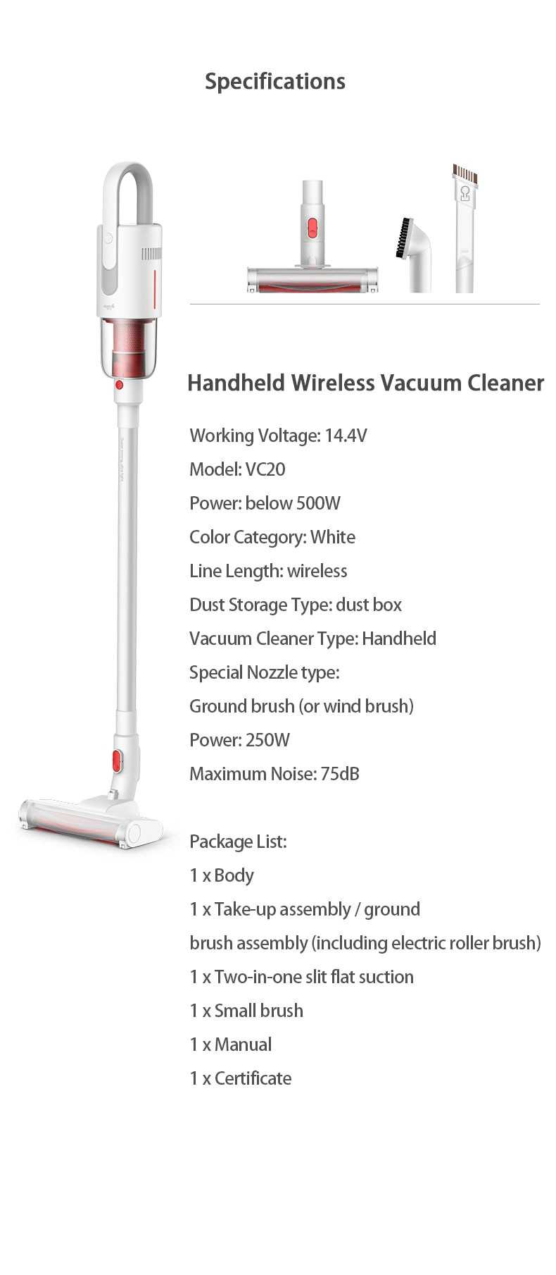 Mi Deerma Handheld Wireless Vacuum Cleaner VC20