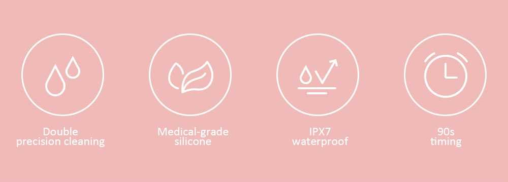 inFace MS - 2000 Adjustable Waterproof Electric Sonic Silicone Facial Cleansing Brush from Xiaomi youpin- Dark Gray Inface facial brush Ms2000