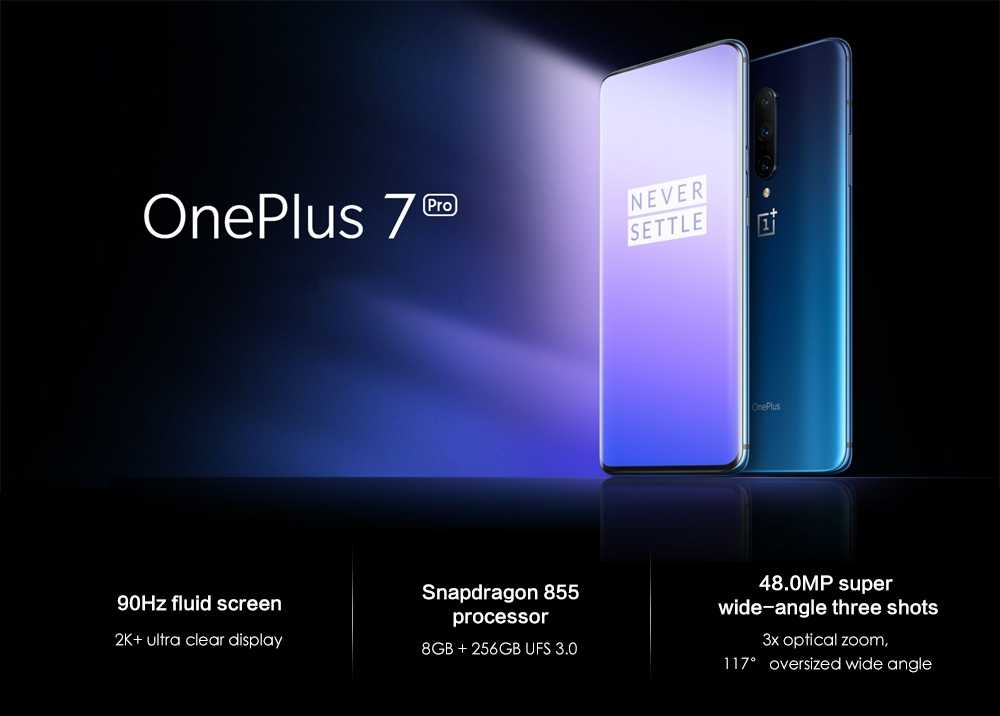 OnePlus 7 Pro 4G Phablet 6.67 inch Android 9.0 Snapdragon 855 Octa Core 2.84GHz 8GB RAM 256GB ROM 48.0MP + 16.0MP + 8.0MP Rear Camera 4000mAh Battery - Gray