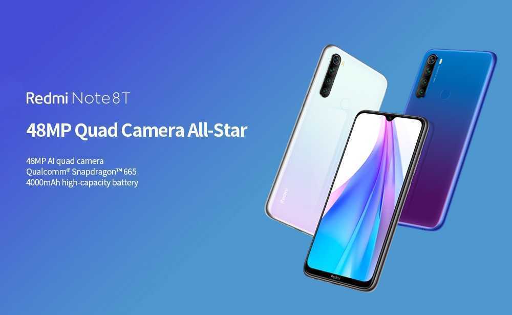 Xiaomi Redmi Note 8T 4G Phablet 4GB RAM 64GB ROM- Azul Xiaomi Redmi Note 8T 4G Phablet 4GB RAM 64GB ROM- Blue