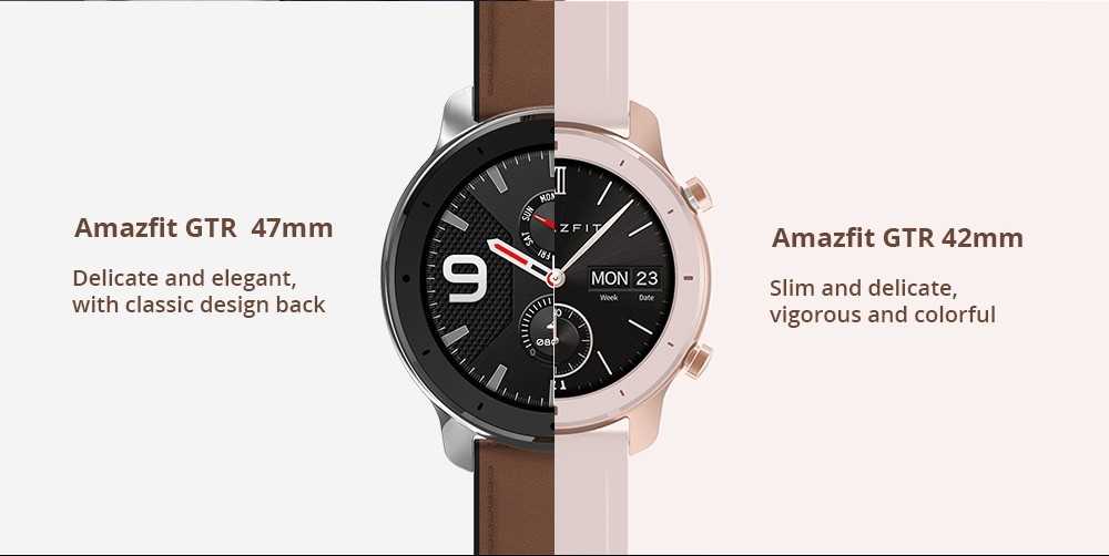 AMAZFIT GTR 42mm Smart Watch Global Version (Xiaomi Ecosystem Product) - Black 42mm Aluminum Alloy Case 
