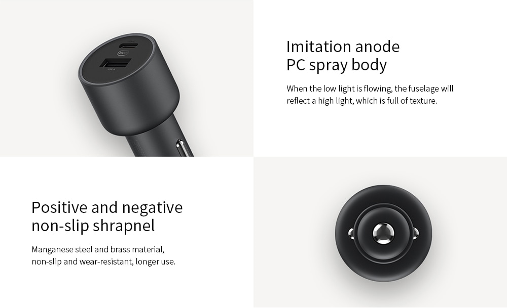 Xiaomi CC07ZM شاحن سيارة تقليد هيكل رذاذ الأنود PC Xiaomi 100W Fast Charging Car Charger Wholesale