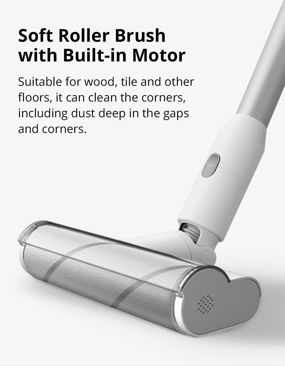 Xiaomi Mijia Handheld Cordless Powerful Vacuum Cleaner 23000 PA Suction Anti-winding Hair Mite Cleaning Global Version - White