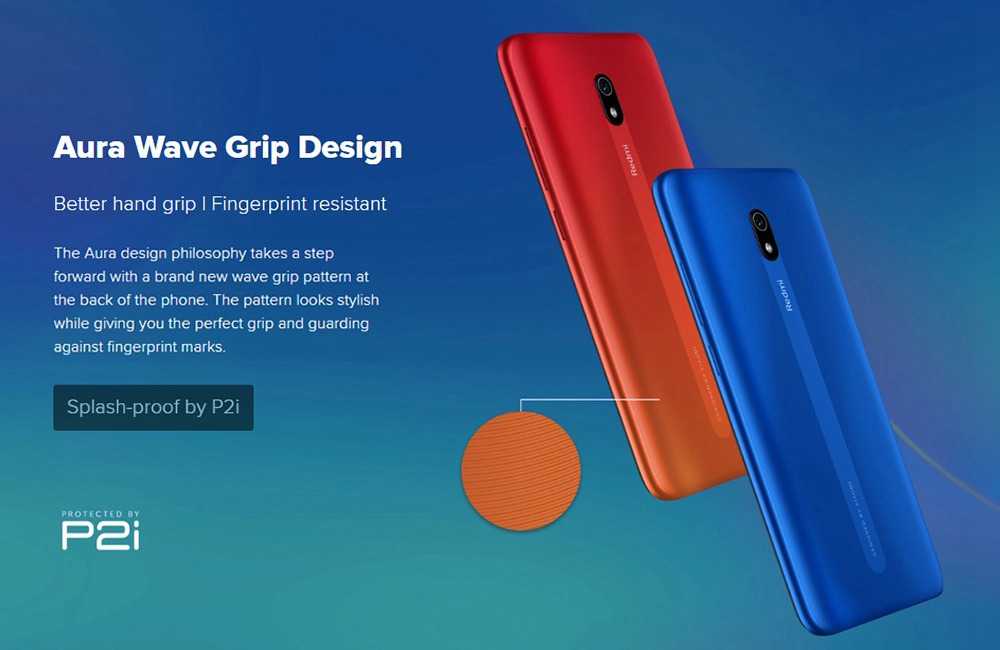 Xiaomi Redmi 8A 6.22 Inch 4G LTE Smartphone Snapdragon 439 2GB 32GB 12.0MP+8.0MP Dual Cameras Fingerprint ID Dual SIM MIUI 10 Global Version - Blue