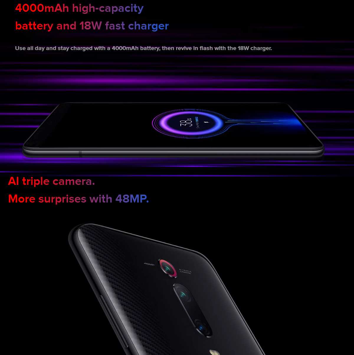 Xiaomi Mi9T 6.39 inch 48MP Triple Camera NFC 4000mAh Smartphone Wholesale