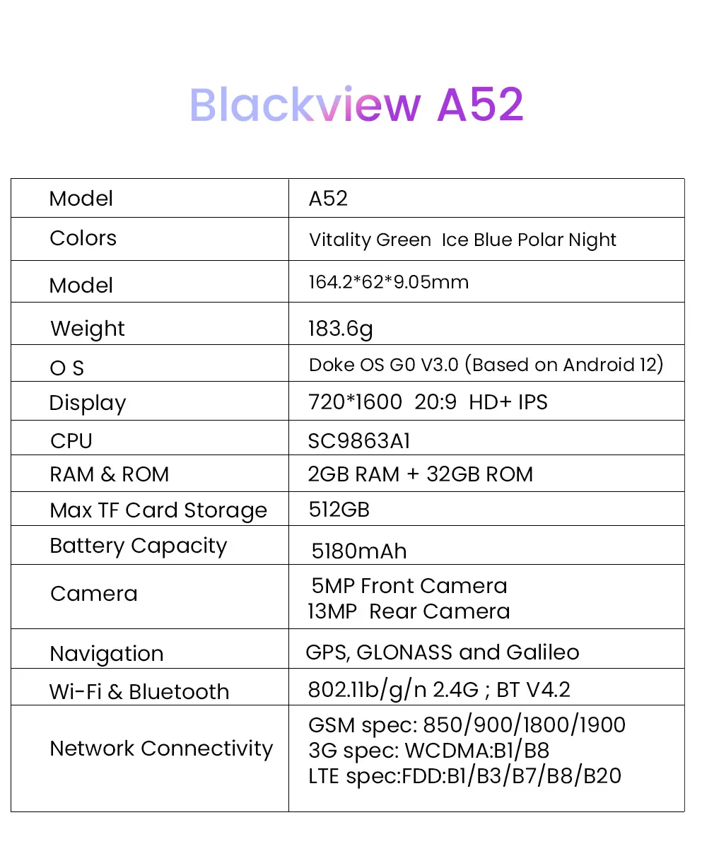 Blackview A52  4G Smartphone