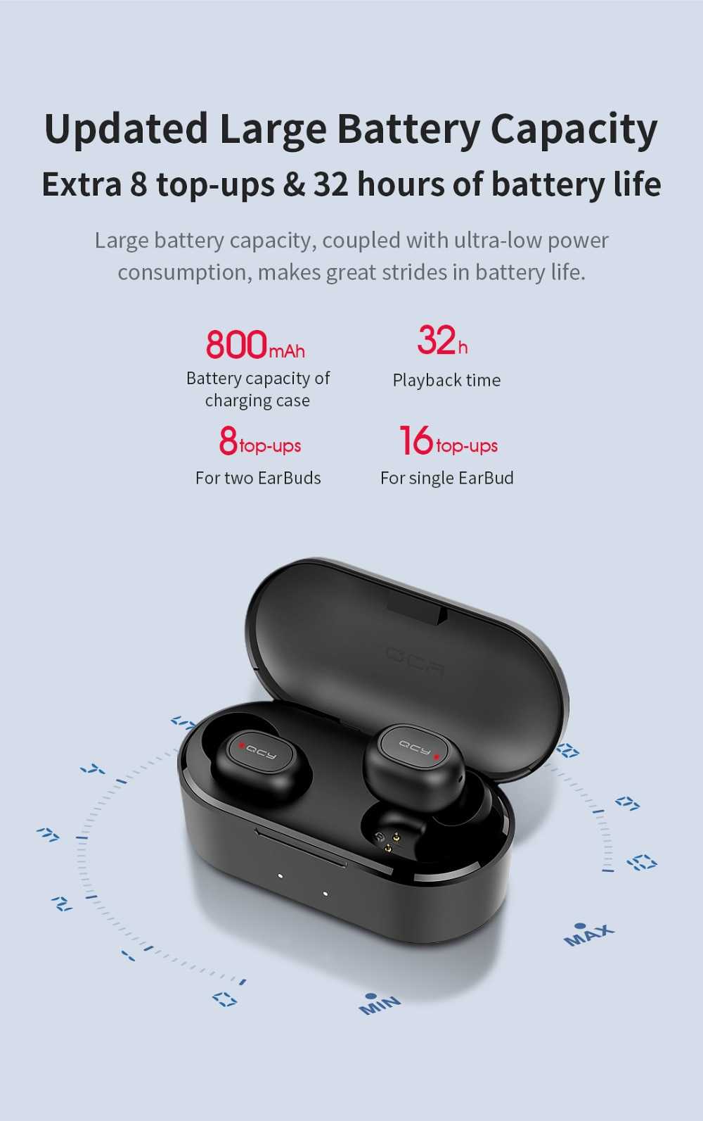 QCY T1 New TWS Bluetooth v5.0 Earphones Wholesale