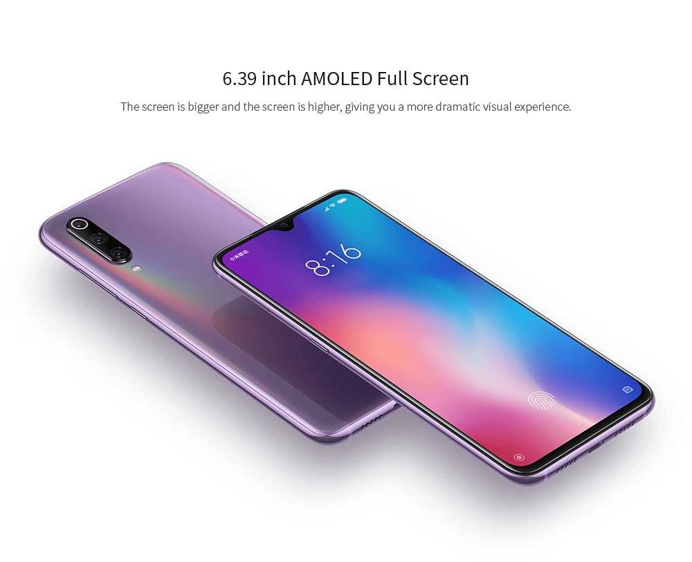 Xiaomi Mi 9 4G Phablet 6.39 inch MIUI 10 Snapdragon 855 Octa Core 2.84GHz + 2.42GHz + 1.80GHz 8GB RAM 256GB ROM 48.0MP + 12.0MP + 16.0MP Rear Camera 3300mAh Battery- Blue