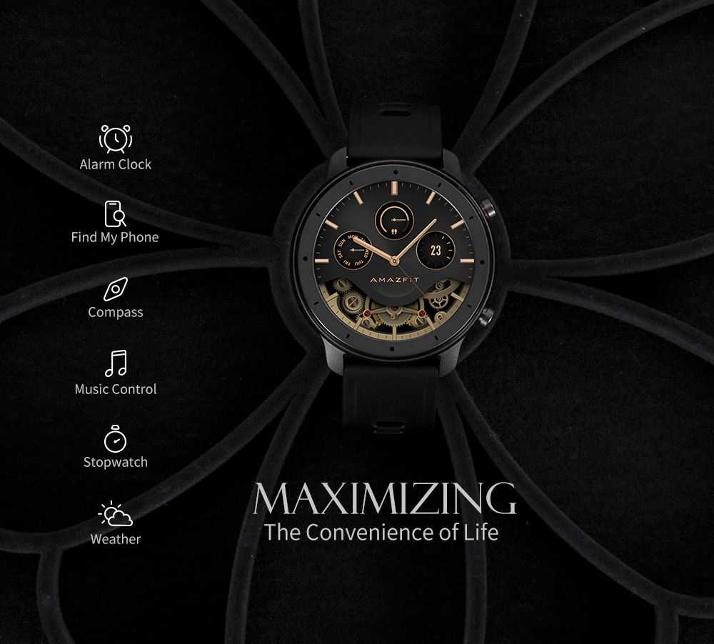 Amazfit GTR Lite 47mm Smartwatch AMOLED Screen 24 Days Battery Life 5ATM Waterproof - International Version