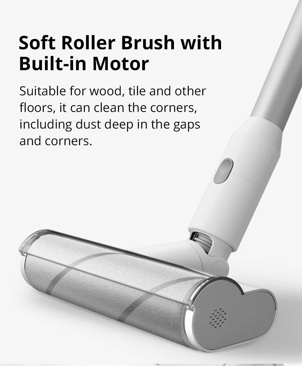 Xiaomi Mijia Handheld Cordless Powerful Vacuum Cleaner 23000 PA Suction Anti-winding Hair Mite Cleaning Global Version - White
