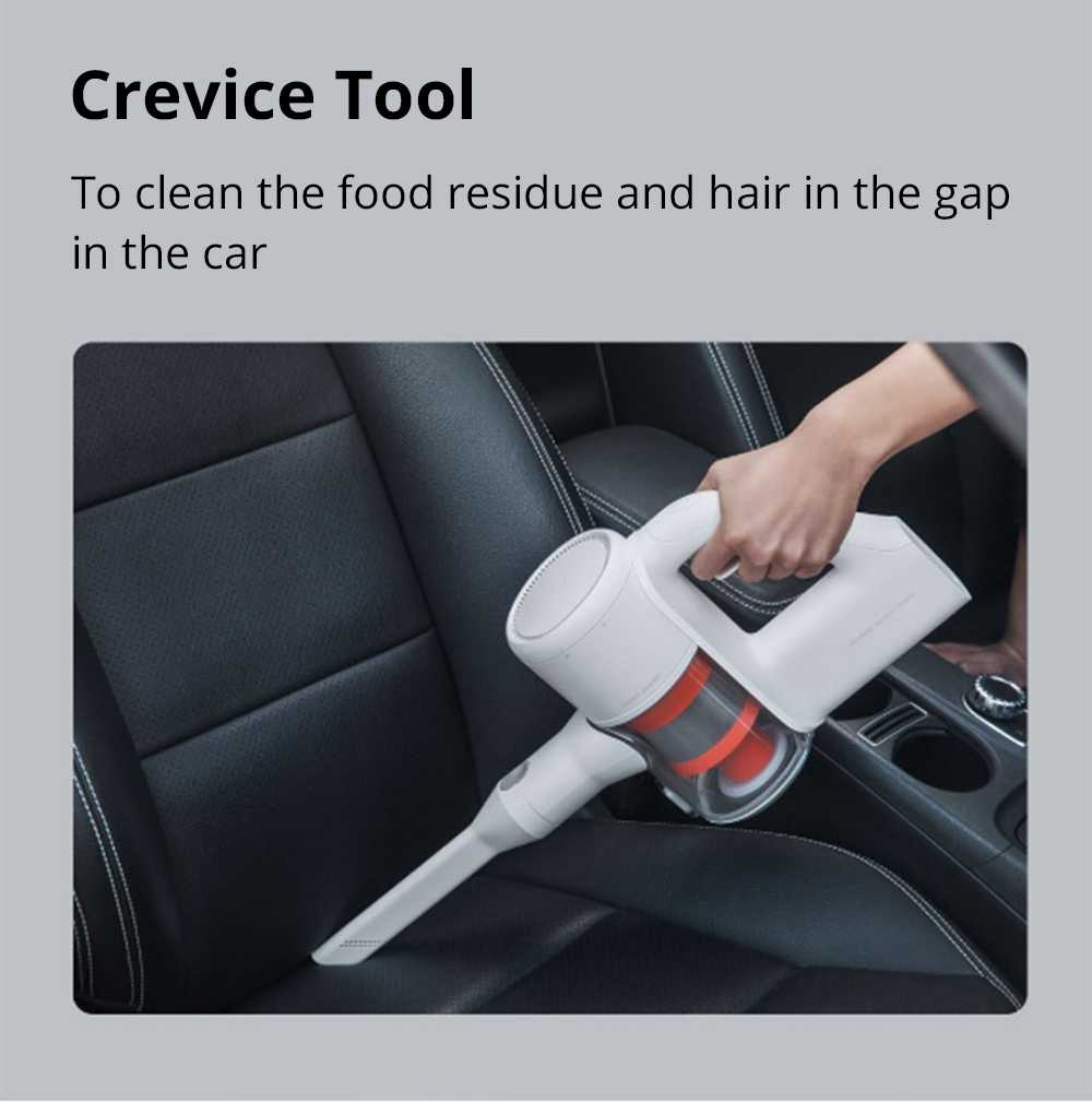 Xiaomi Mijia Handheld Cordless Powerful Vacuum Cleaner 23000 PA Suction Anti-winding Hair Mite Cleaning Global Version - White