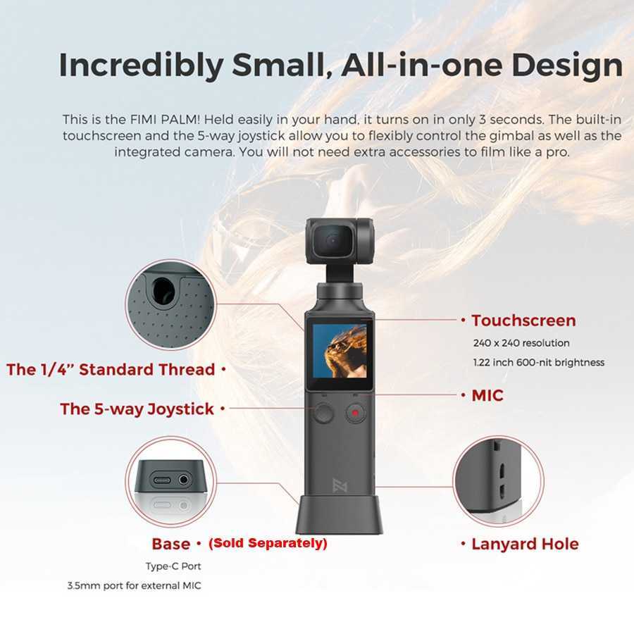 FIMI PALM 3-Axis 4K HD Handheld Gimbal Camera 128°