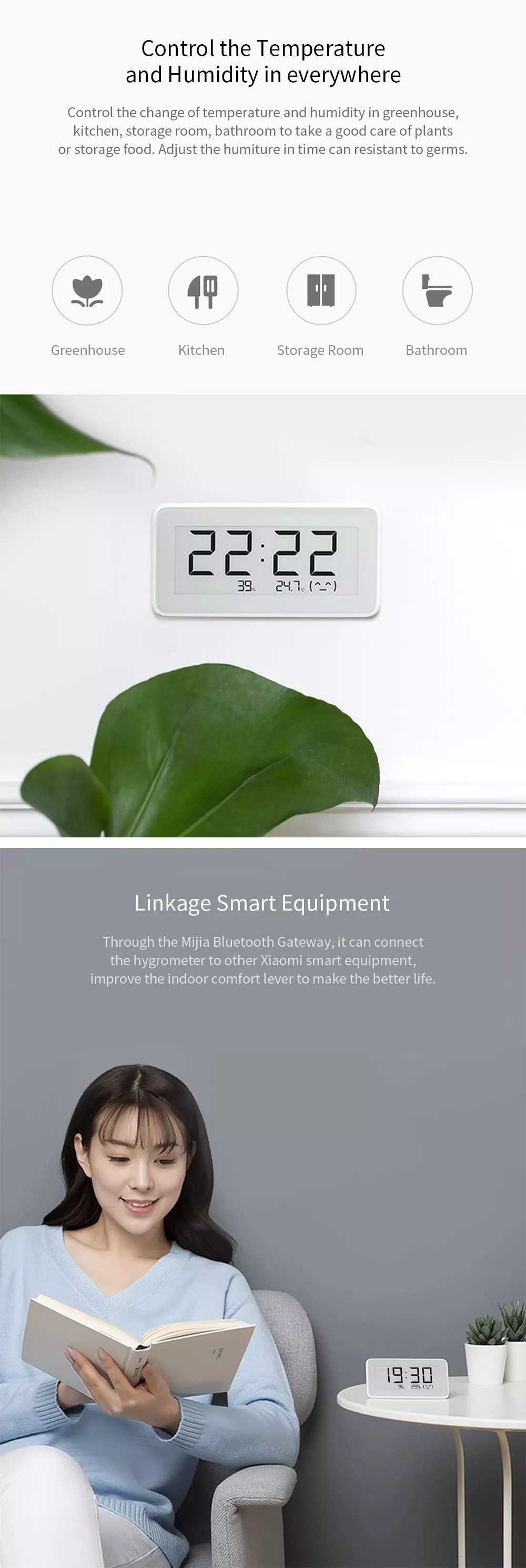 Xiaomi Mijia Wireless Smart Electric E-ink Digital Clock