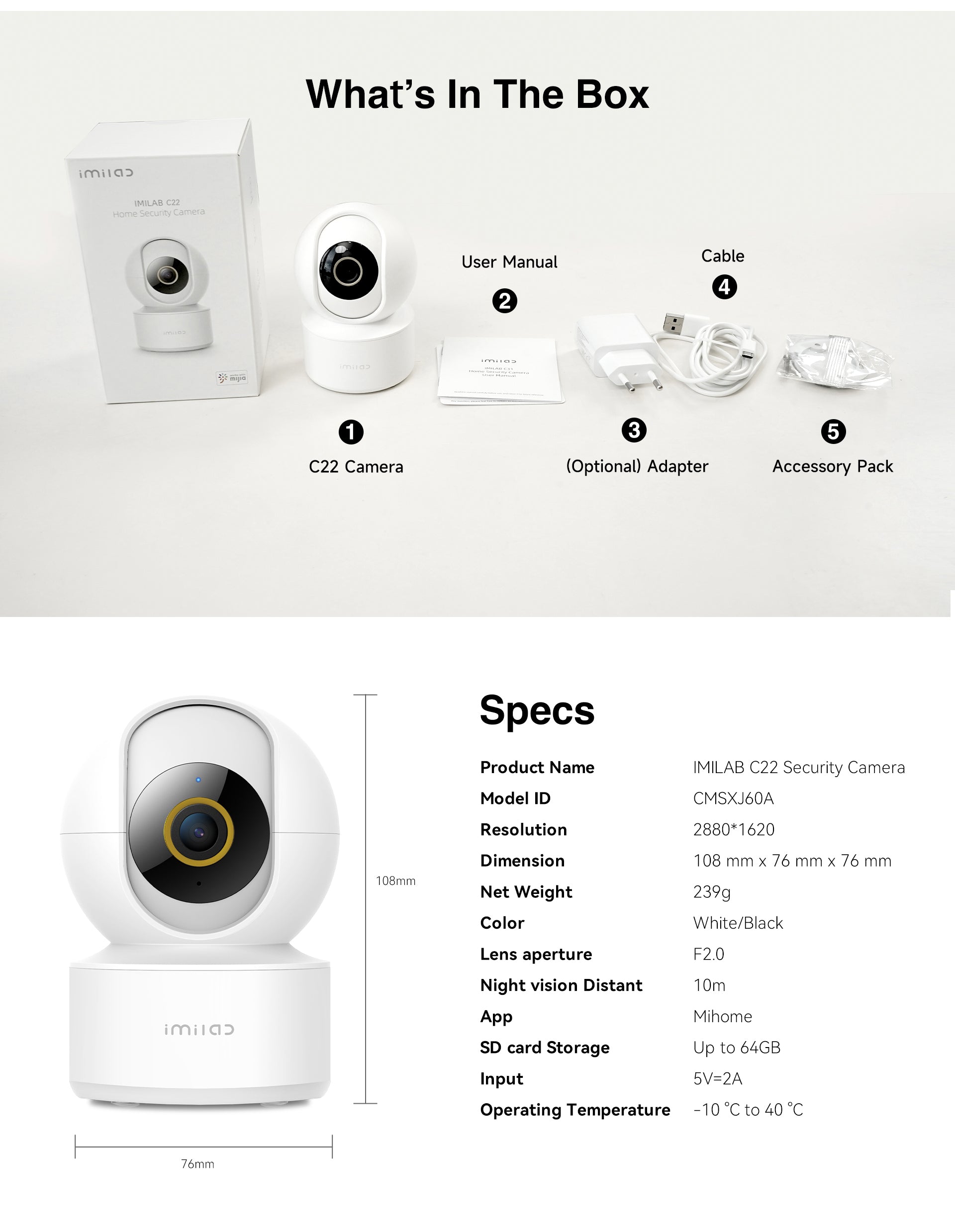 IMILAB C22 3K WiFi Indoor Camera