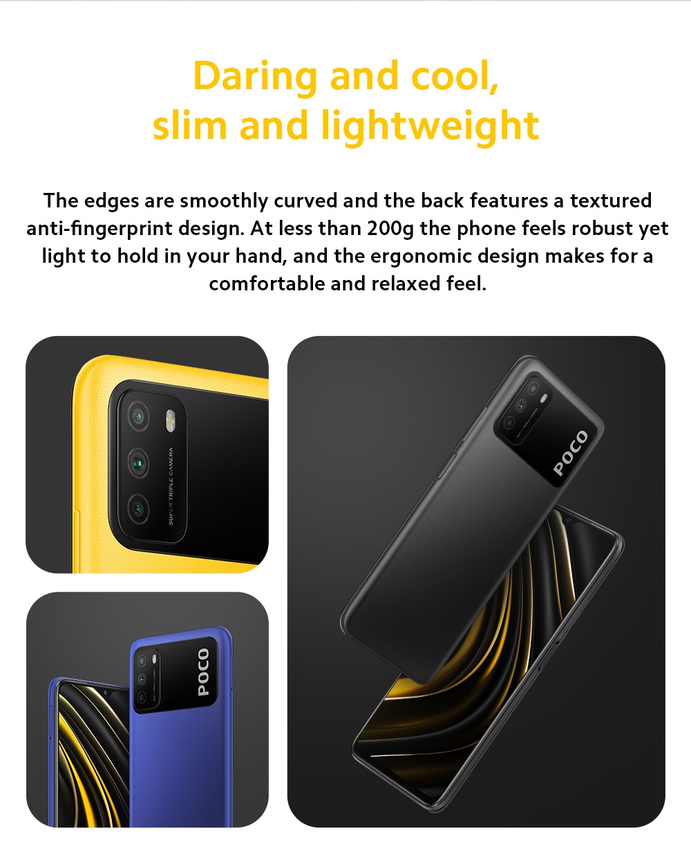 Tamaño del teléfono inteligente Xiaomi Poco M3 4G Xiaomi Poco M3 Smart Phone 4G Snapdragon 662