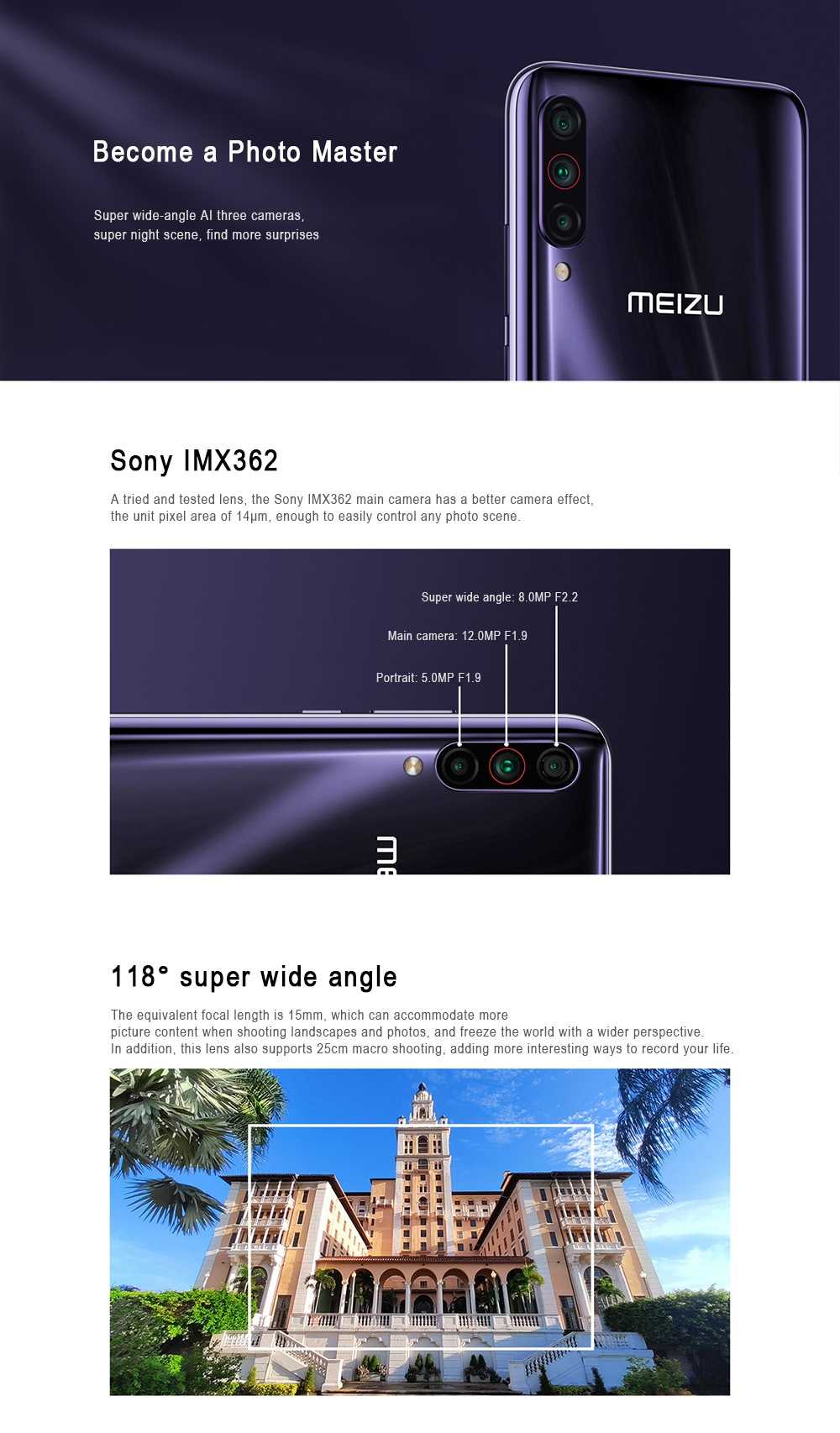Meizu 16T 4G Phablet 8GB RAM 256GB ROM- Deep Blue