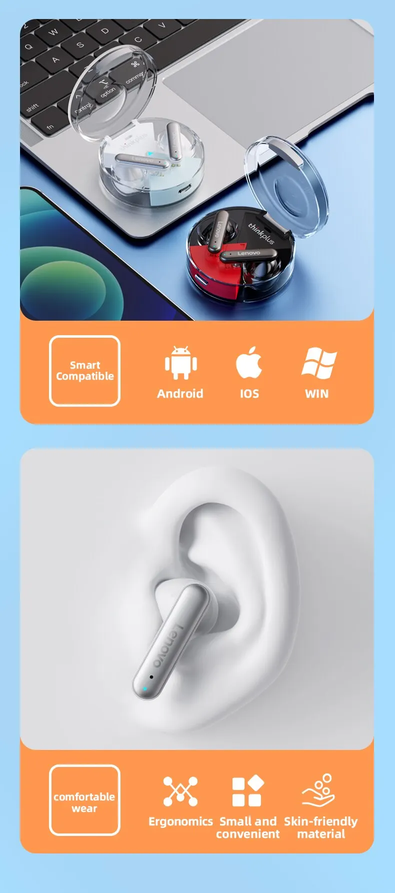 Lenovo LP10 Bluetooth 5.2 Earphones