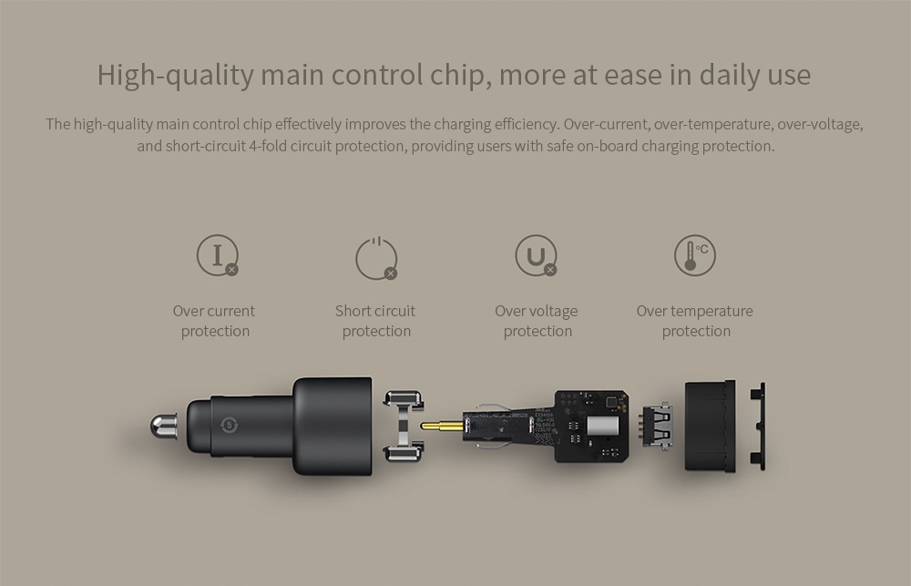 شاحن سيارة Xiaomi CC07ZM رقاقة تحكم رئيسية عالية الجودة، أكثر سهولة في الاستخدام اليومي Xiaomi 100W Fast Charging Car Charger Wholesale