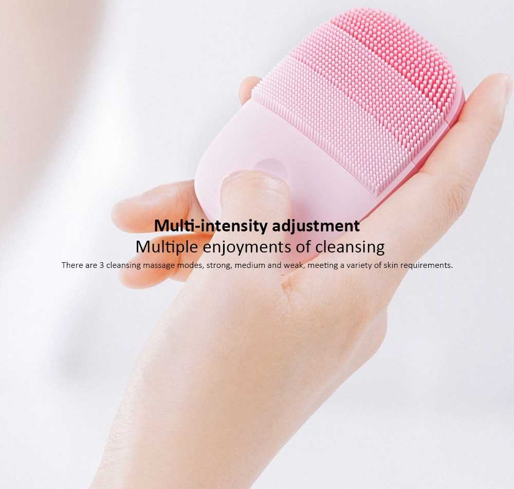 inFace MS - 2000 Adjustable Waterproof Electric Sonic Silicone Facial Cleansing Brush from Xiaomi youpin- Dark Gray Inface facial brush Ms2000