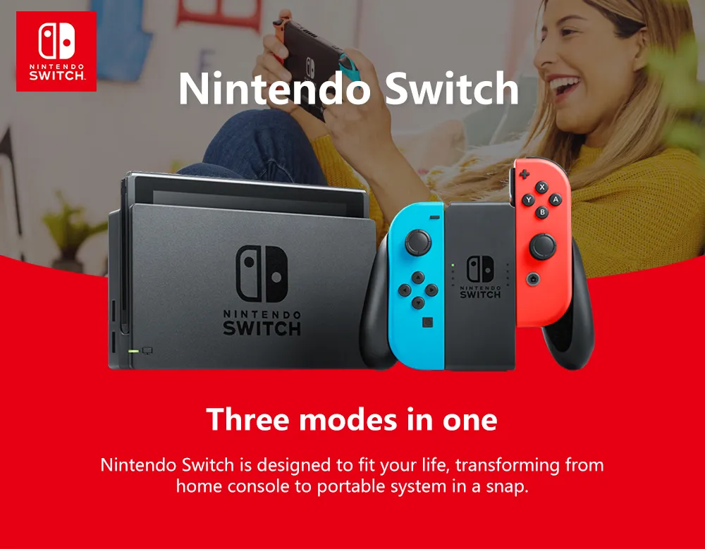 Nintendo Switch - Neon Blue + Neon Red Joy-Con