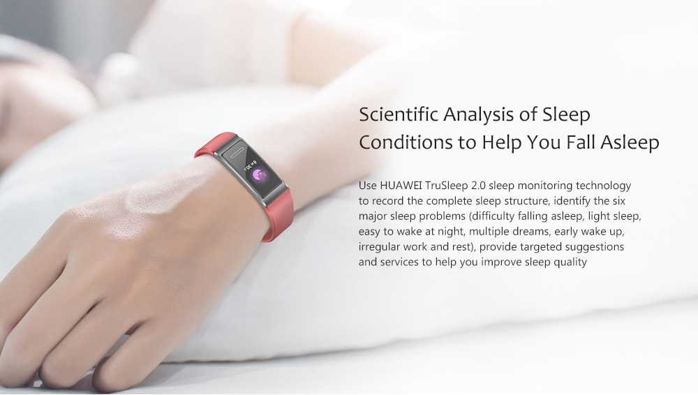 Pulsera de movimiento con oxímetro Huawei 4Pro Análisis científico de las condiciones del sueño para ayudarle a conciliar el sueño Huawei Band 4 Pro