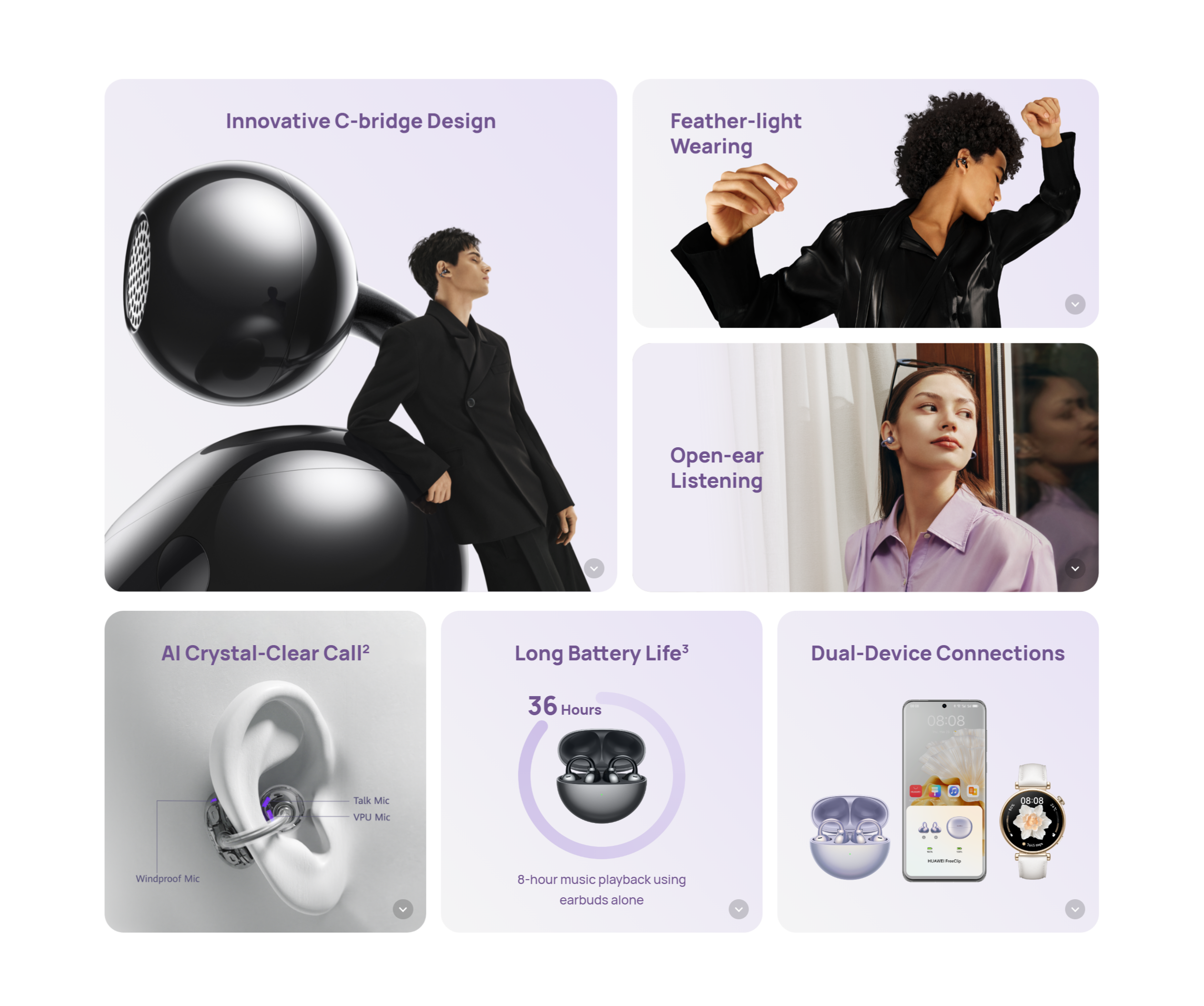 F HUAWEI FreeClip 1 Рукас Huawei FreeClip Wireless Earbuds