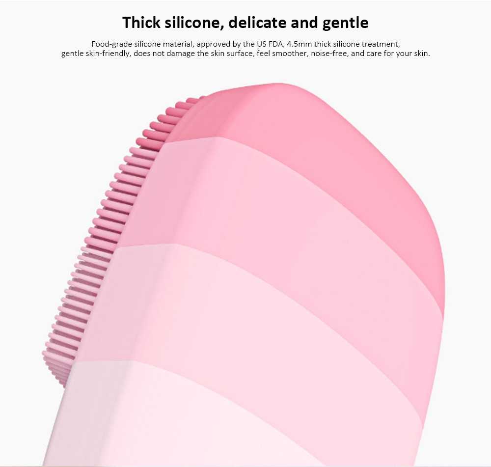 inFace MS - 2000 Adjustable Waterproof Electric Sonic Silicone Facial Cleansing Brush from Xiaomi youpin- Dark Gray Inface facial brush Ms2000