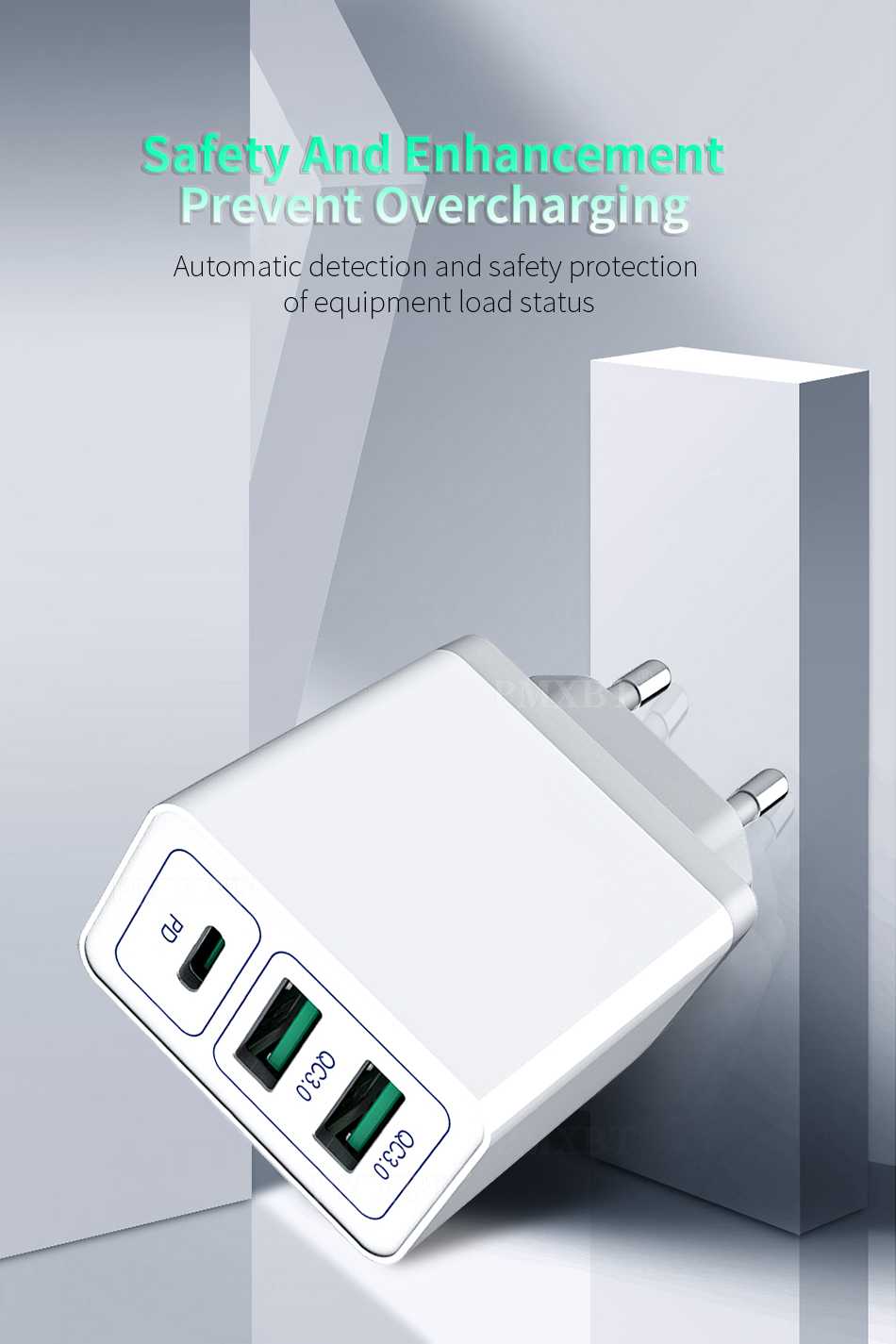 روكاس Xiaomi 2 Port USB QC 30 36W Fast Charger
