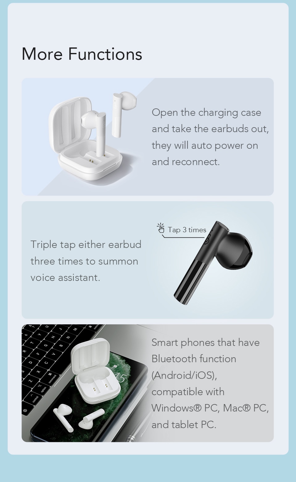 Haylou GT6 Automatic Pairing Bluetooth 5.2 Earphones