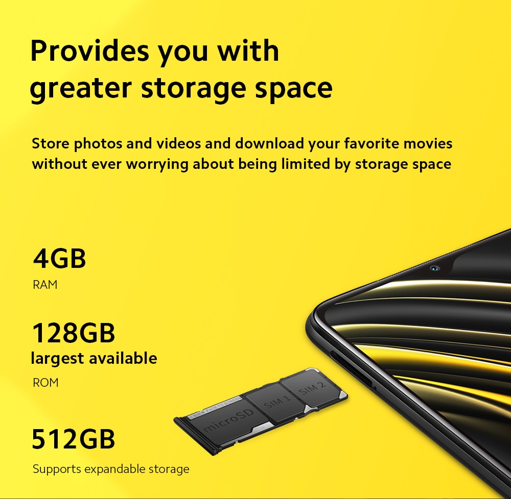 Espacio de almacenamiento del teléfono inteligente Xiaomi Poco M3 4G Xiaomi Poco M3 Smart Phone 4G Snapdragon 662