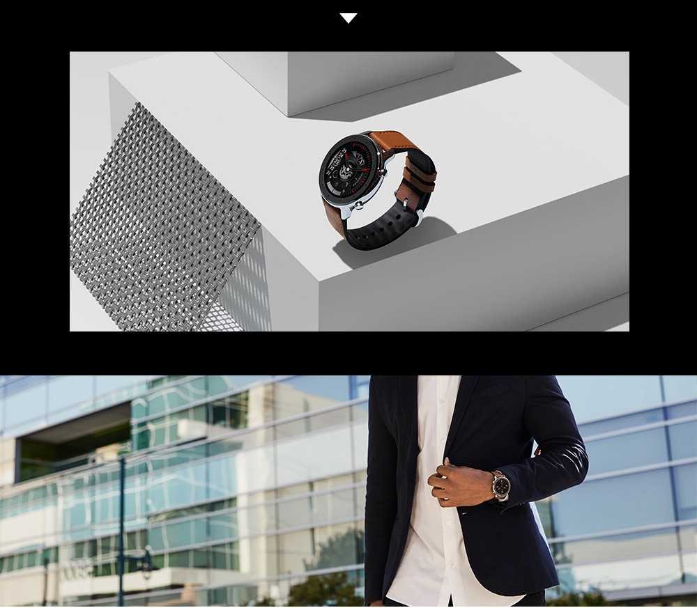 Умные часы AMAZFIT GTR, 42 мм, глобальная версия (продукт экосистемы Xiaomi), черный корпус из алюминиевого сплава, 42 мм AMAZFIT GTR 42mm Smart Watch Global Version (Xiaomi Ecosystem Product) - Black 42mm Aluminum Alloy Case