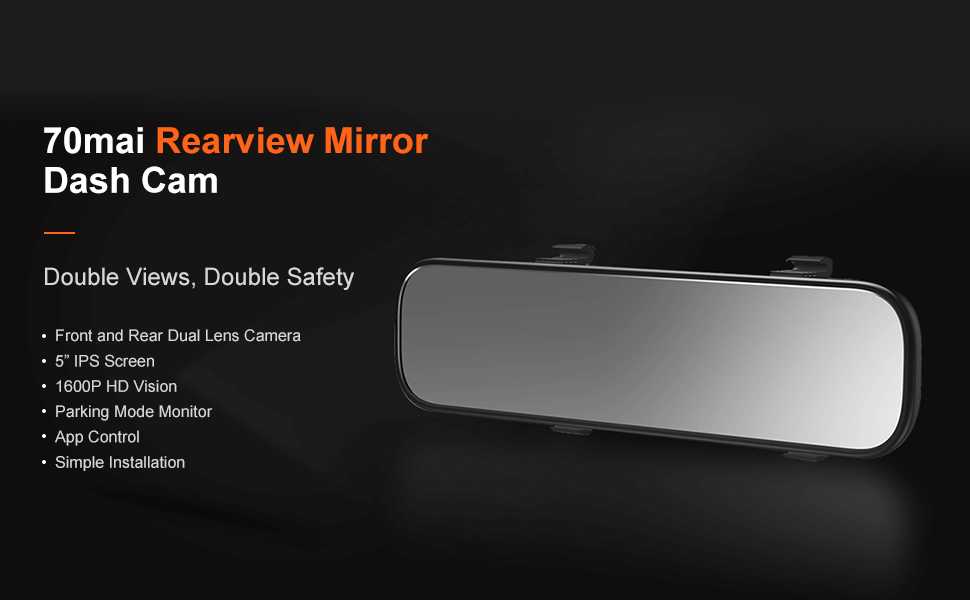 70mai Rearview Mirror Dash Cam Wifi 1600P HD