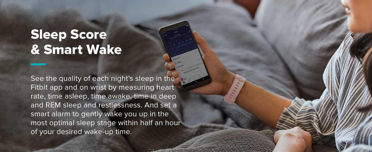 Woman looking at sleep tracking screen on smart phone