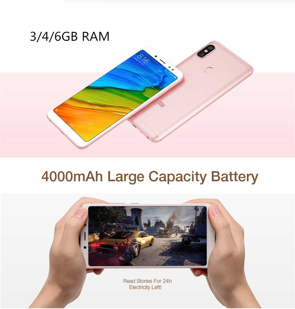 Xiaomi Redmi Note 5 5.99 Inch Smartphone Snapdragon 636 Octa Core 4GB 64GB 5.0MP+12MP Dual Rear Cameras MIUI 9 OS 18:9 Full Screen - Black