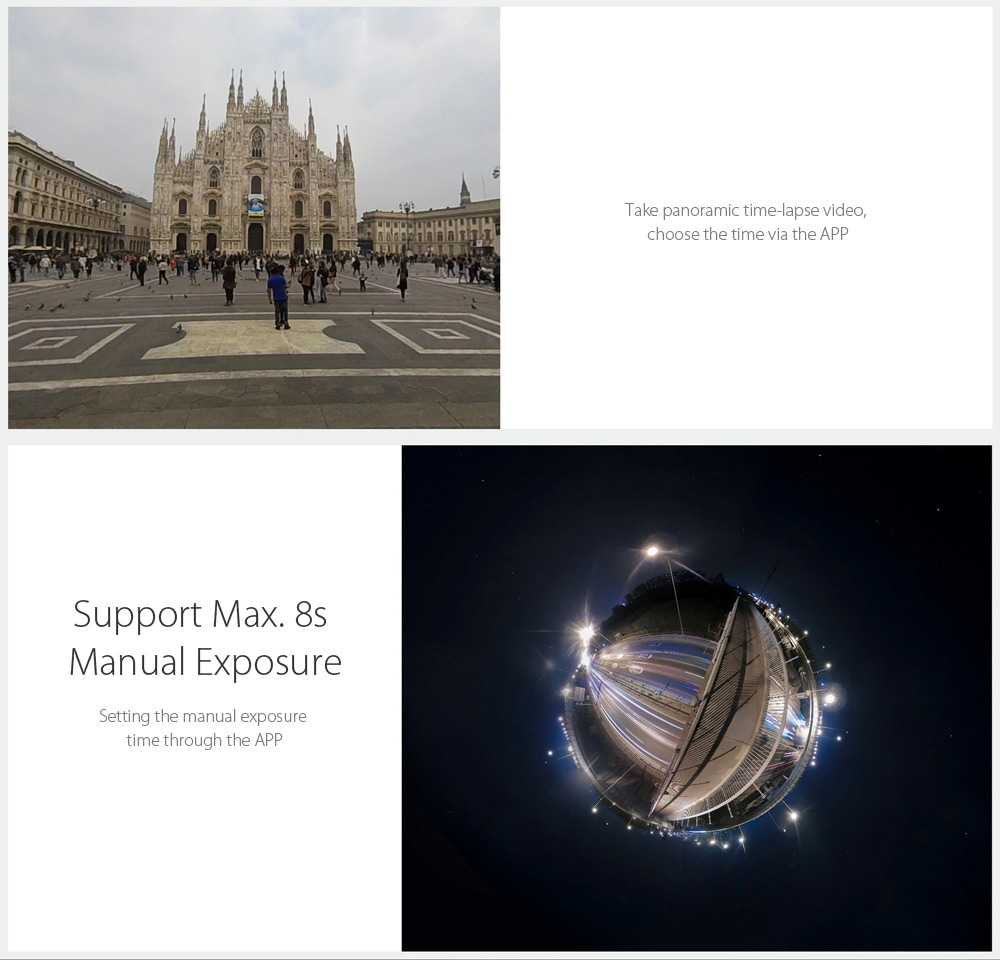Câmera Xiaomi Mi Sphere 4K Câmera de ação panorâmica de 360 graus Chipset Ambarella A12 - Preto Edição Internacional Xiaomi Mi Sphere Camera 4K 360 Degree Panorama Action Camera Ambarella A12 Chipset- Black International Edition