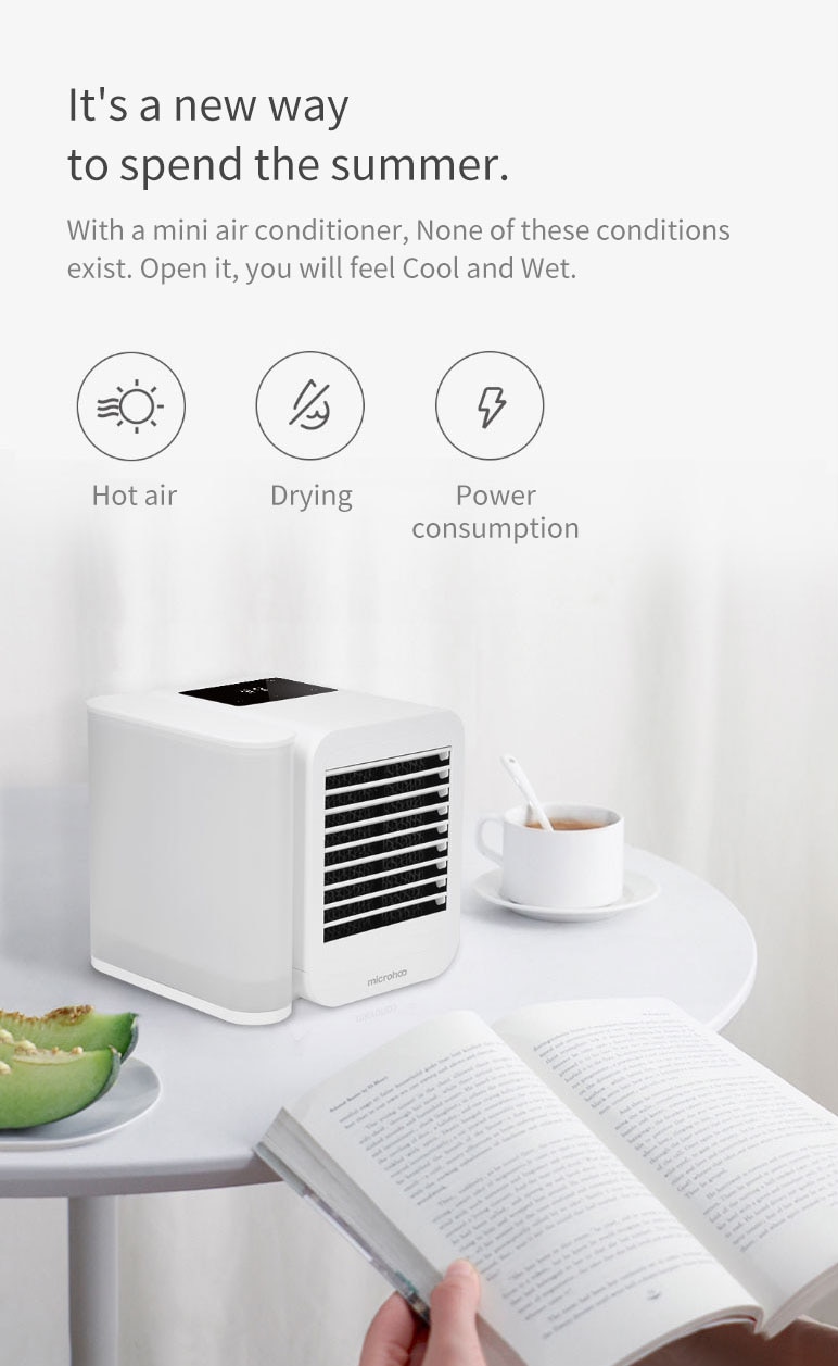 Microhoo Mini Portable Air Conditioner Water Cooling Fan Wholesale