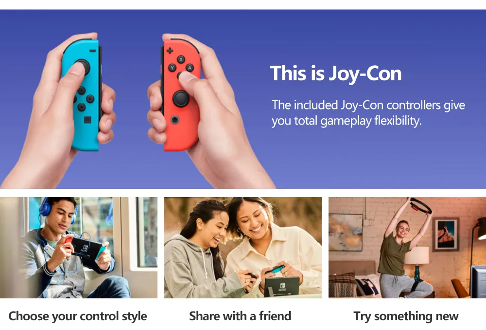 Nintendo Switch - Neon Blue + Neon Red Joy-Con